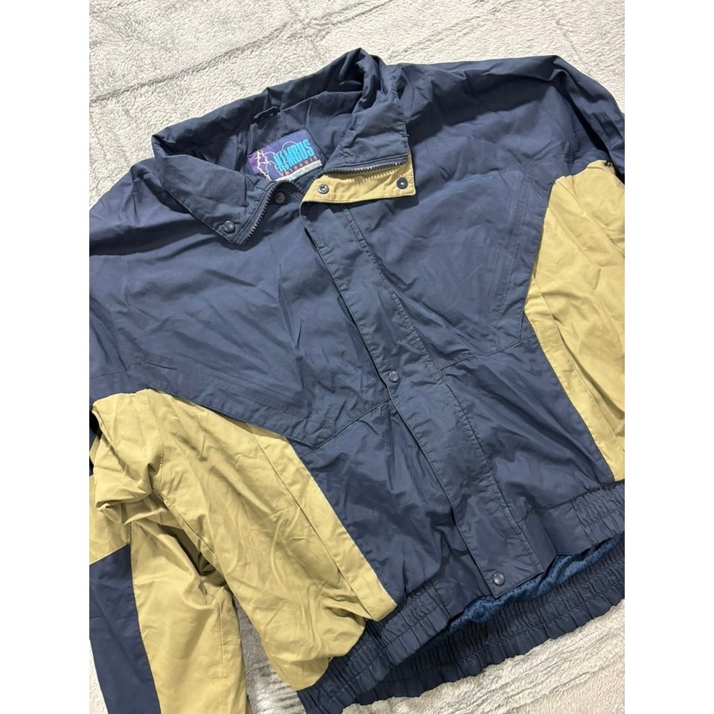 Vintage Sun Mountain Nimbus‎ Rain Jacket Mens Medium Blue Tan Windbreaker 90s